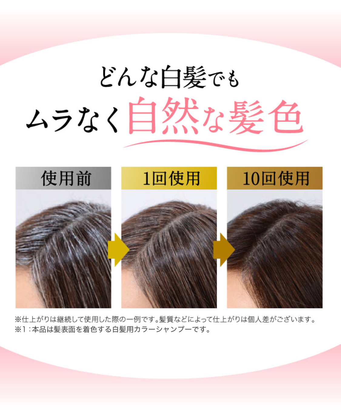 どんな白髪でもムラなく自然な髪色